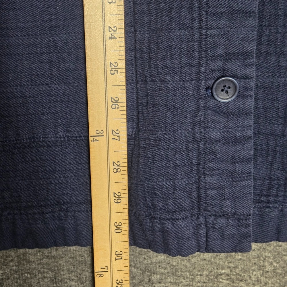 Eileen Fisher Jacket Womens Small Blue Organic Cotton Stand Collar Button Up XL - Picture 6 of 10